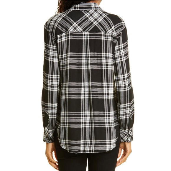 Rails Hunter Plaid Button Up Black Sky Ivory Large - Picture 2 of 12
